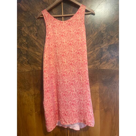 Vintage RUE Du MAIL Pink Satin Printed Drop Waist Dress FEMININE Silk Size 38 S - Picture 4 of 10